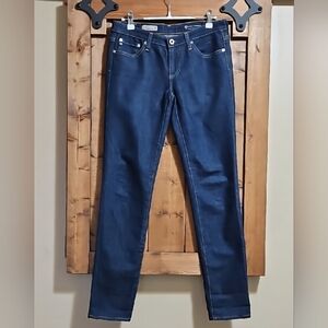 AG Adriano Goldschmied The Stilt Cigarette Leg Dark Blue Jeans Size 27R